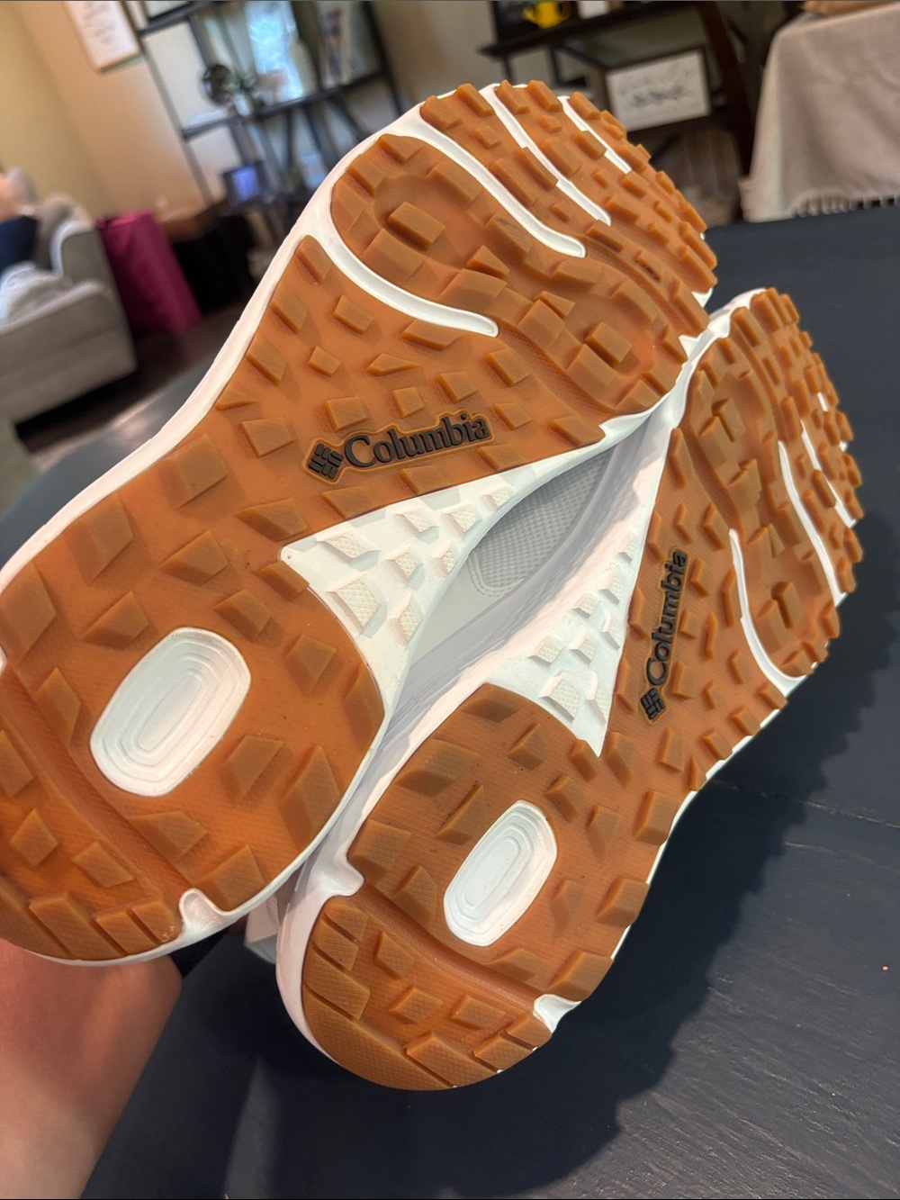 Columbia White Mesh Trail Sneakers with Tan Toe Accents - Picture 5 of 7